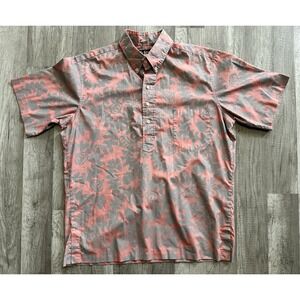 Hawaiian Heritage Allen James Aloha Shirt 1/2 Button Men XL Chest‎ Is 24"